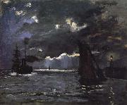 Claude Monet Seascape,Night Effect painting
